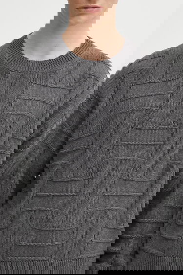 Sveter KENZO Kenzo Weave Jumper Knit Sweater Šedá | FF55PU7083CB, 3