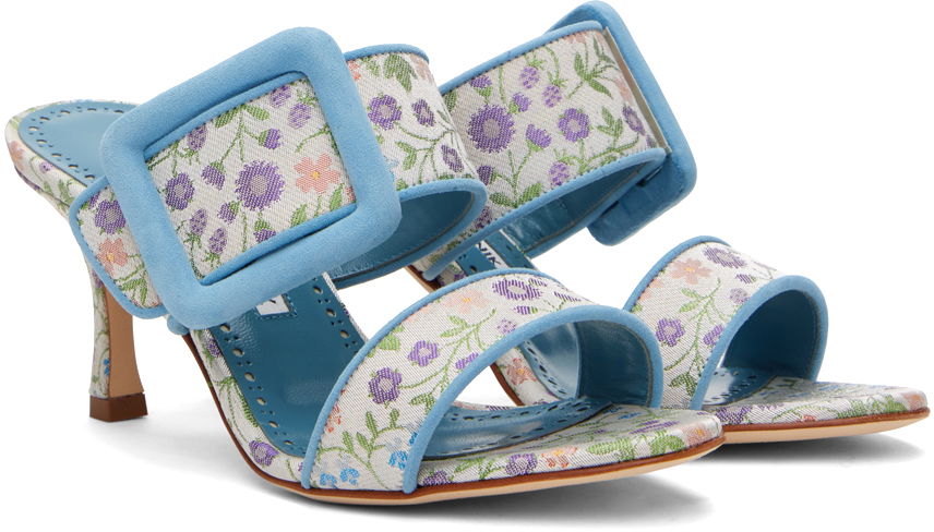 Manolo Blahnik Gable Floral Heeled Sandals