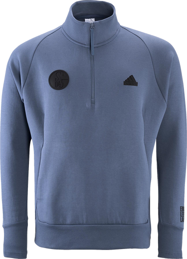 Mikina adidas Originals Schalke 04 Quarter-Zip Pullover Modrá | 5s04ir5225, 0