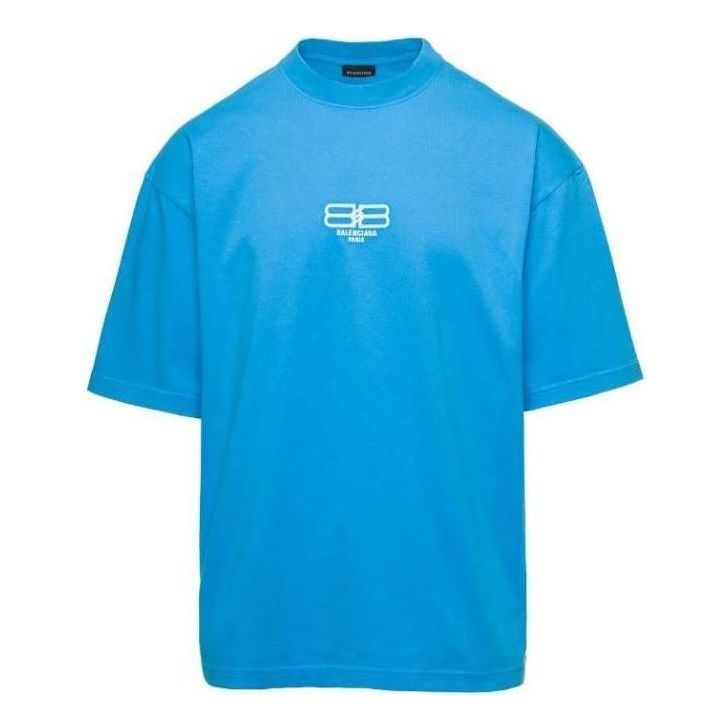 Tričko Balenciaga Icon Medium Fit T-Shirt Modrá | 612966TMVG74090, 0
