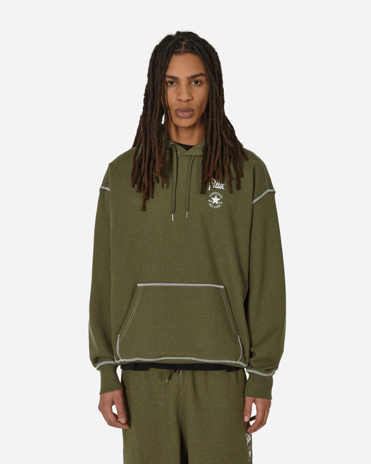Mikina Converse Patta Gold Standard Hoodie Utility Green Heather Zelené | 10026928-A01, 0