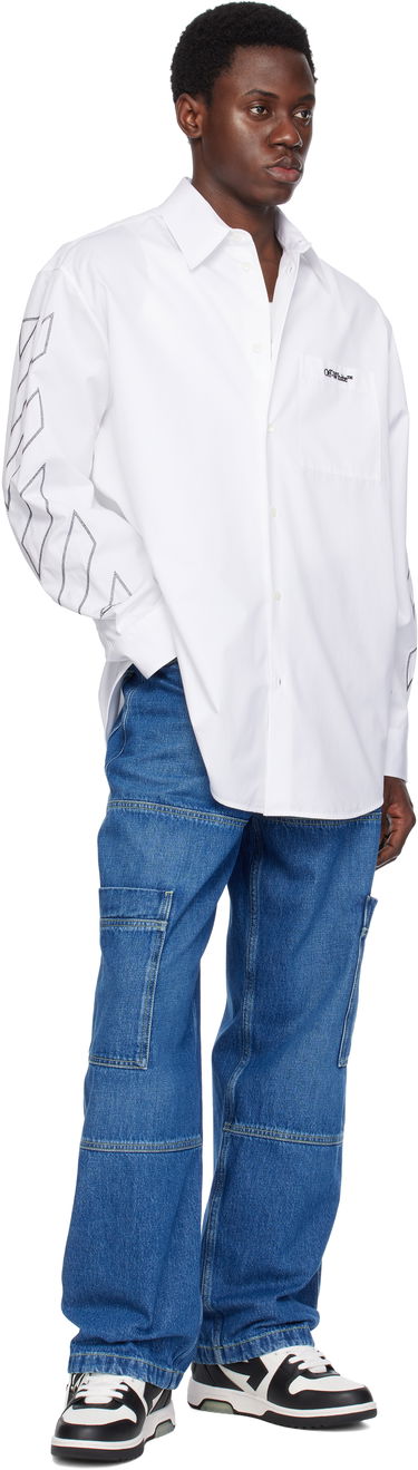 Džínsy Off-White Off-White Irregular Denim Cargo Pants Modrá | OMYA18QS25DEN0014250, 3