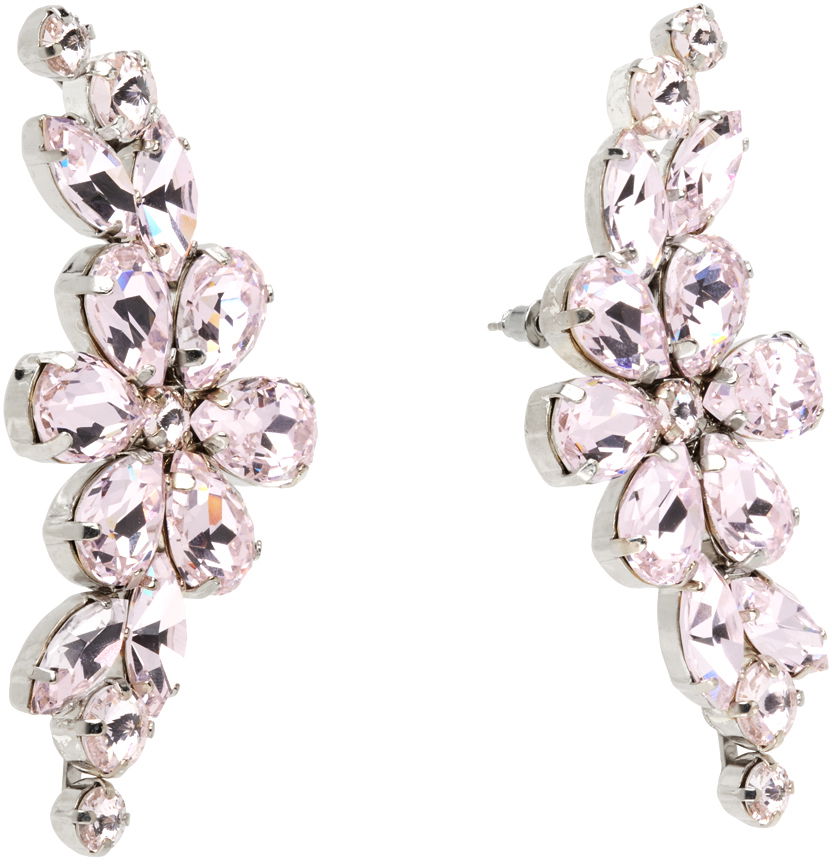 Náušnice Simone Rocha Simone Rocha Floral Crystal Half Moon Earrings Ružová | ERG503 0903, 1