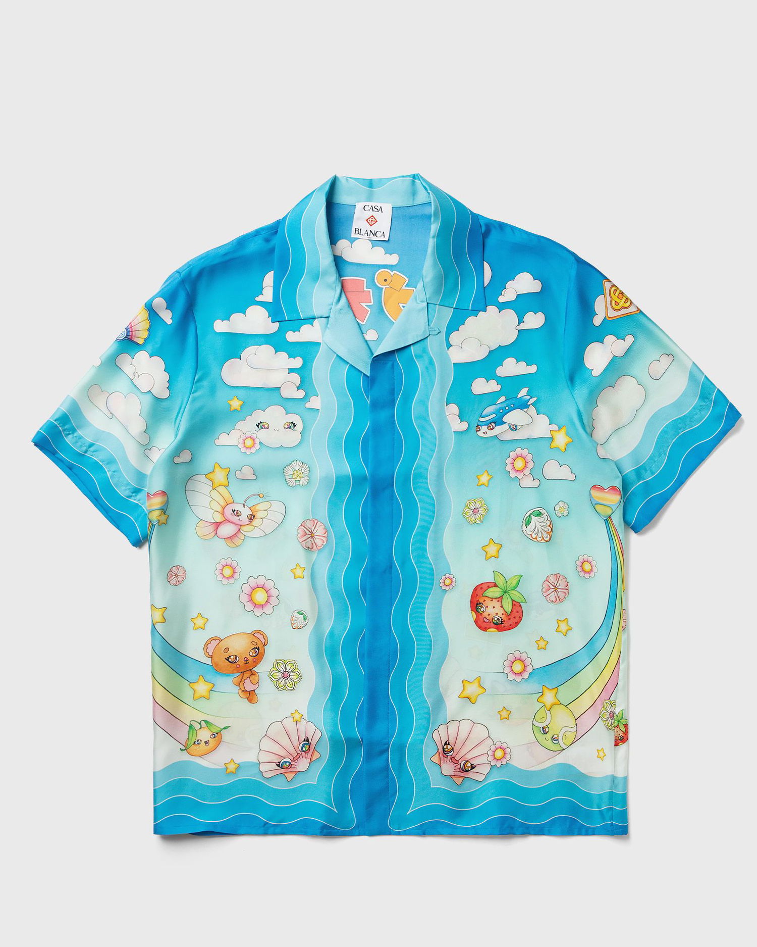 Košeľa Casablanca Cuban Collar Short Sleeve Shirt Modrá | M-AW25-SH-003-04, 0