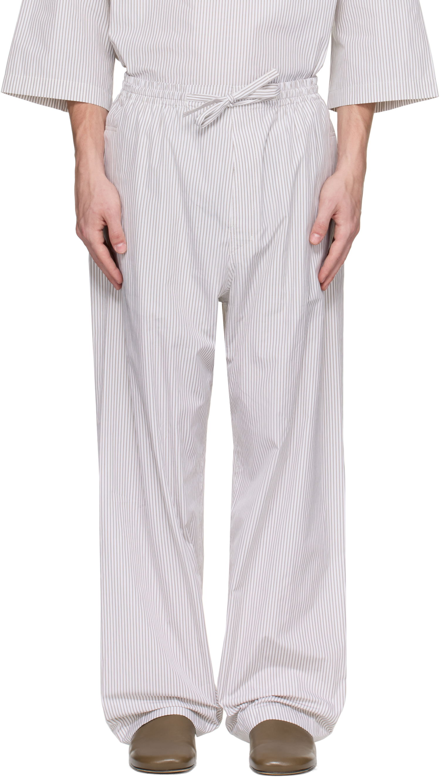 Pyžamo LEMAIRE Lemaire Striped Pyjama Trousers Biela | PA1211 LF1409, 0