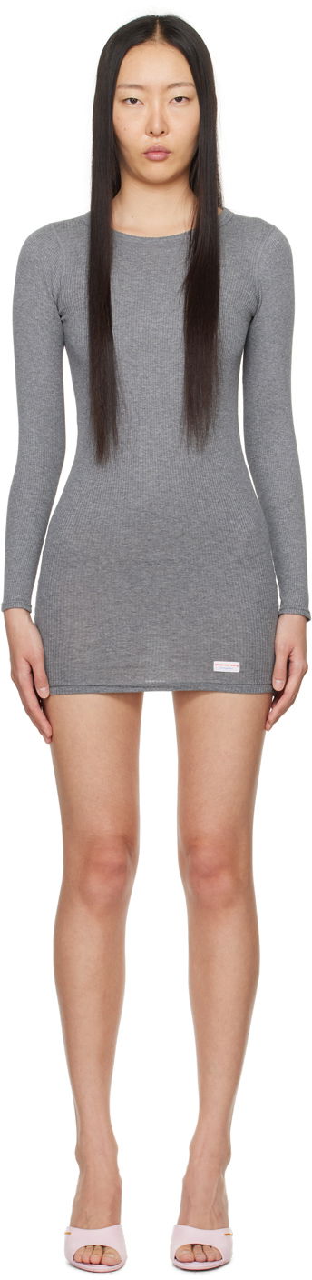 Šaty Alexander Wang Crewneck Minidress Šedá | 8CC1246646