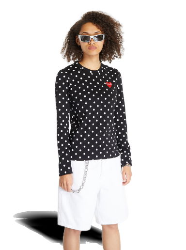 Tričko Comme des Garçons PLAY Long Sleeve Tee Čierna | AZT165 black