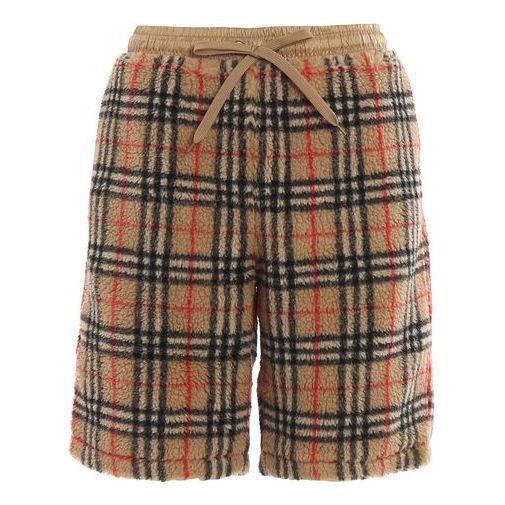 Šortky Burberry Plaid Fleece Shorts Béžová | 80171351