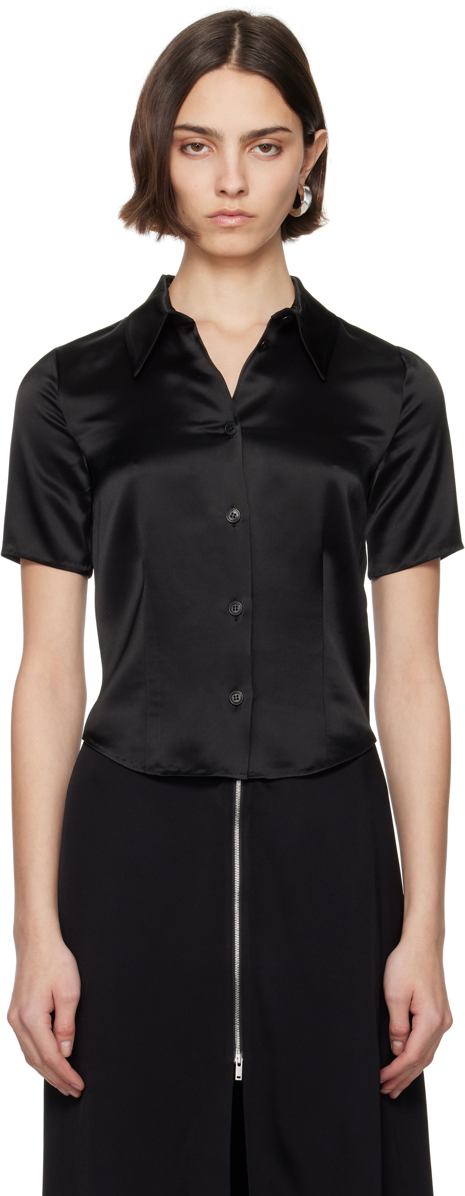 Košeľa Nanushka Nanushka Clare Satin Blouse Čierna | NW25SSTP20799, 0