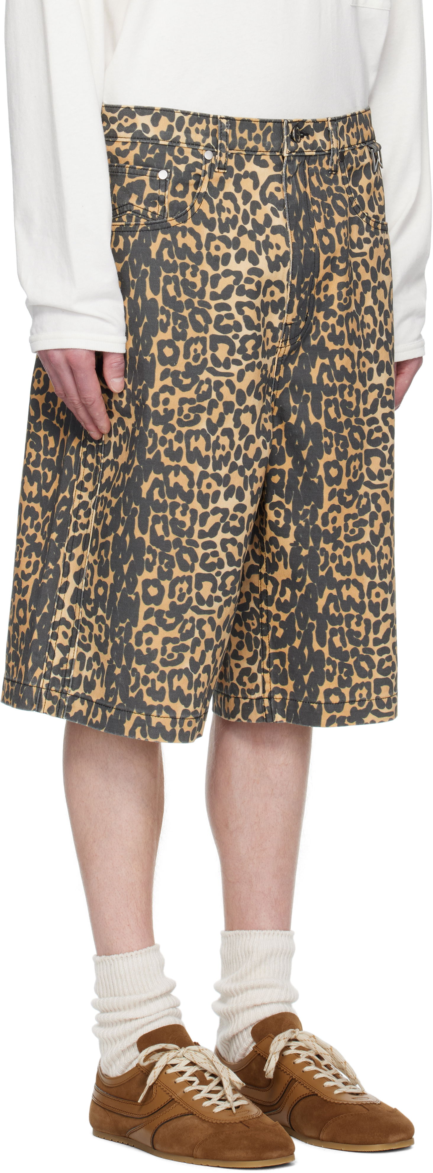 Šortky Rhude Rhude Leopard Traxedo Baggy Denim Shorts Žltá | RHSS25SH05012, 1