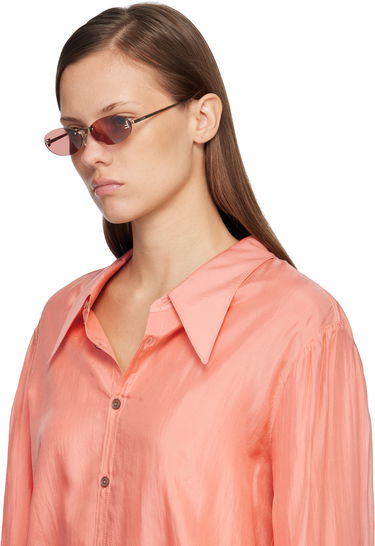 Slnečné okuliare FENDI 'Fendi First' Crystal Oval Rimless Sunglasses Ružová | FE4075USW5428Z 192337234699, 3