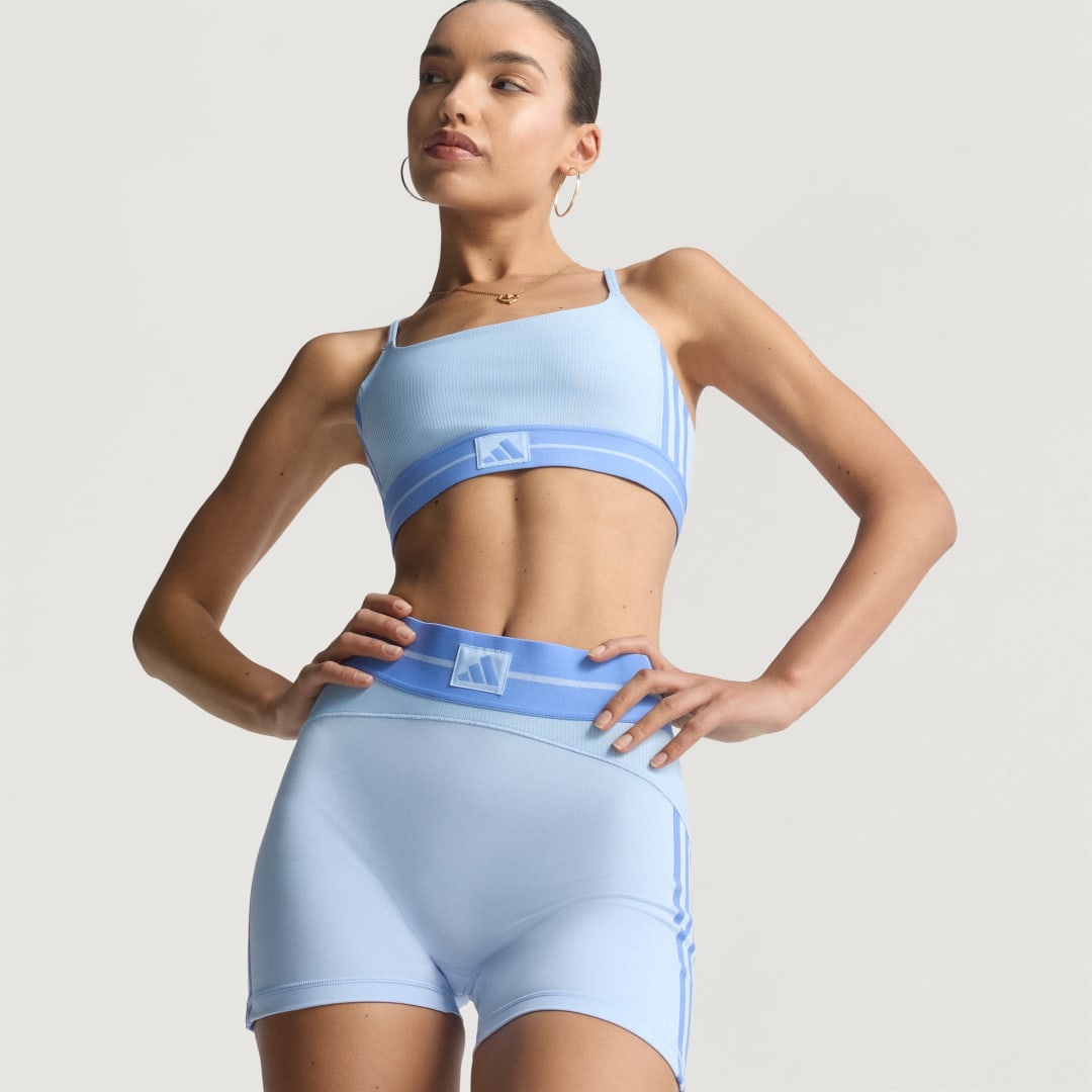 Šortky adidas Performance Hyperglam Rib Bike Shorts Modrá | JY2084, 0