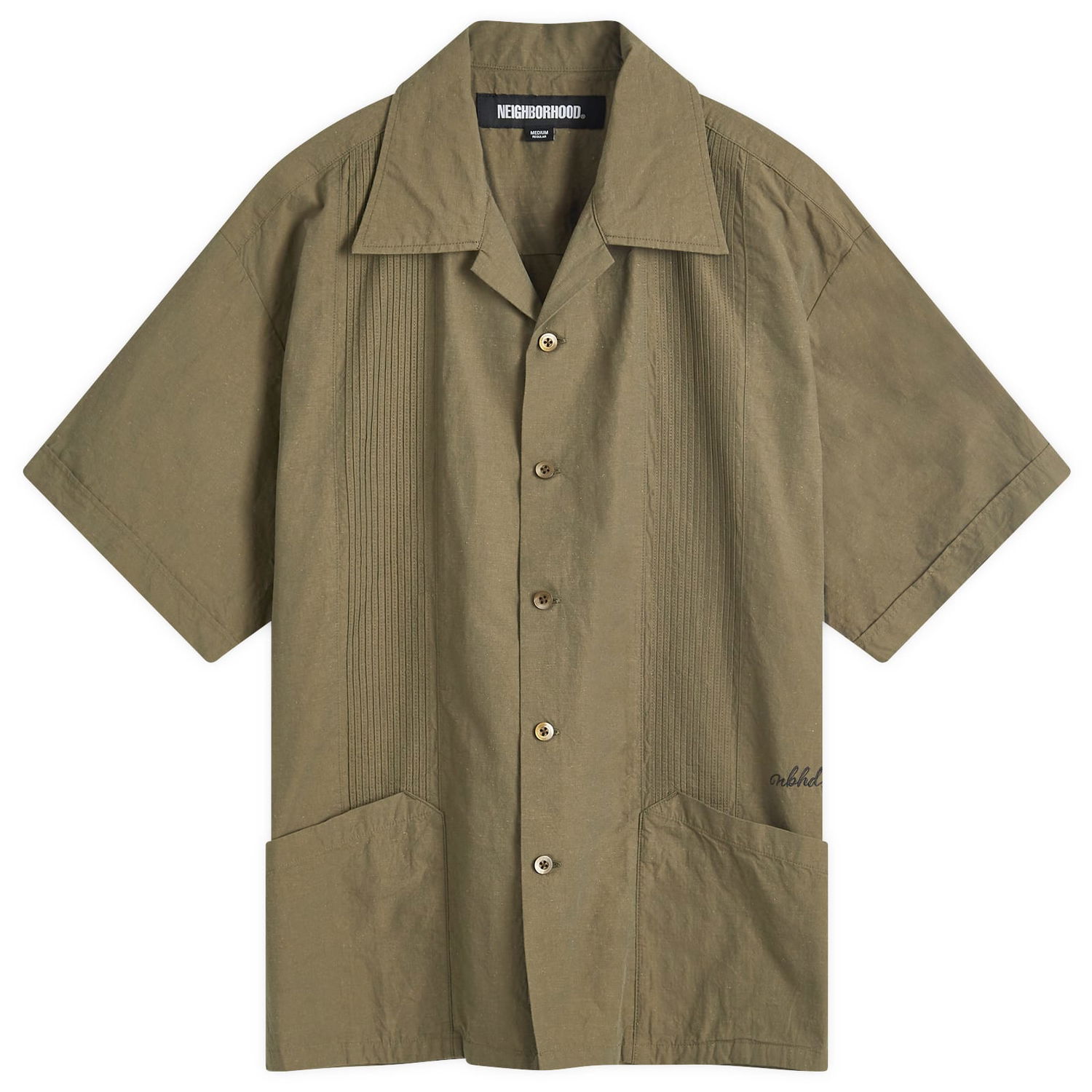 Košeľa Neighborhood Guayabera Vacation Shirt Zelené | 241AQNH-SHM07-GR, 0