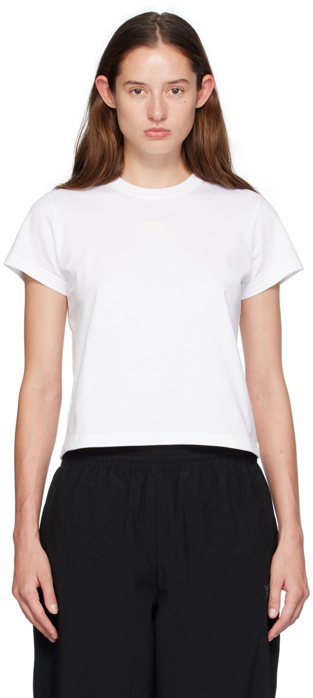 Tričko Alexander Wang Puff Logo Shrunken T-Shirt Biela | 4CC3241521, 0