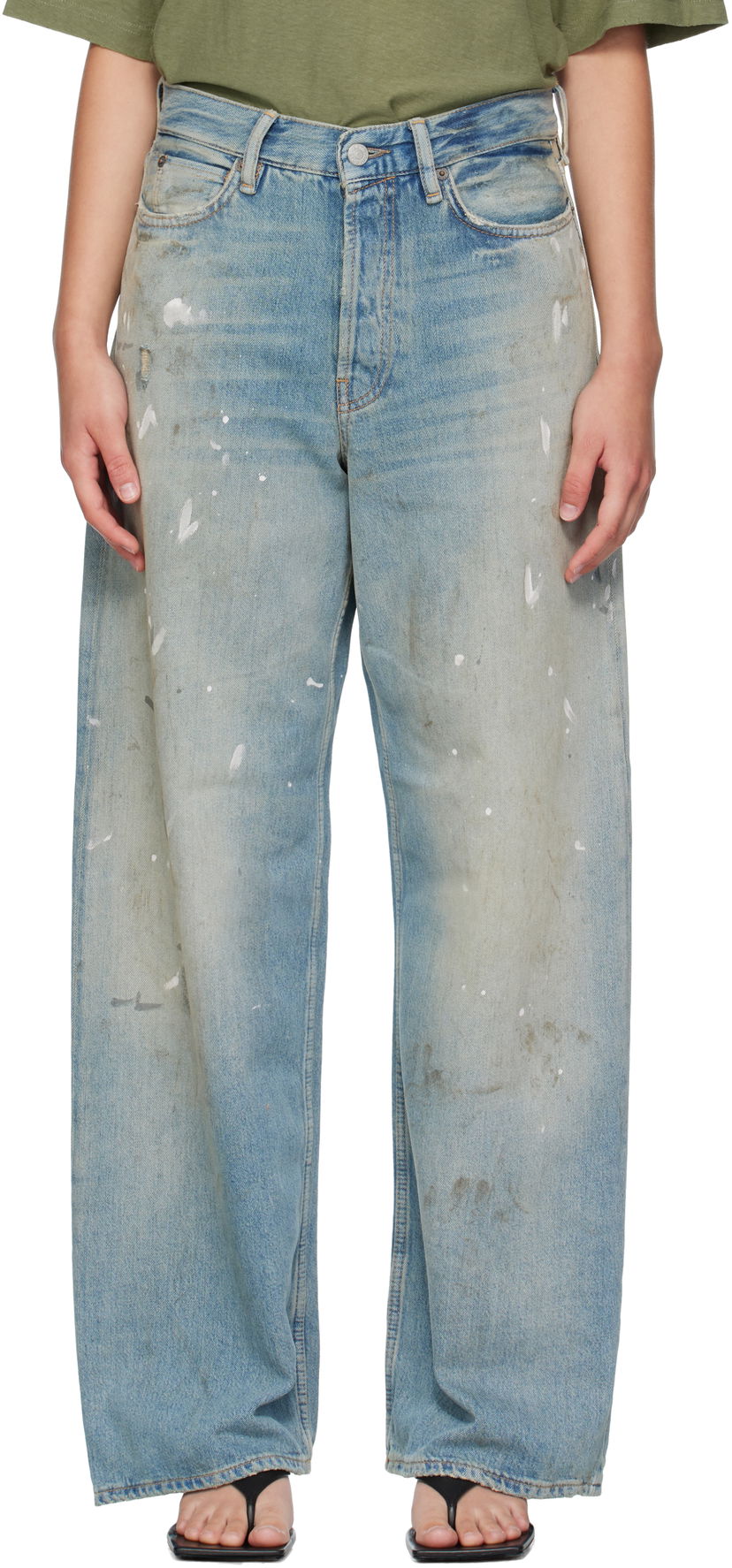 Džínsy Acne Studios Acne Studios 1981 U Paint Splatter Jeans Modrá | C00096-