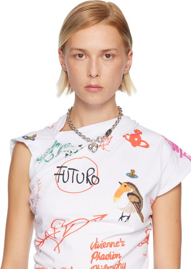 Náhrdelník Vivienne Westwood Vivienne Westwood Lee Chunky Chain Star-Cutout Crystal Heart Pendant Necklace Metalická | 63010148-02P102-, 1