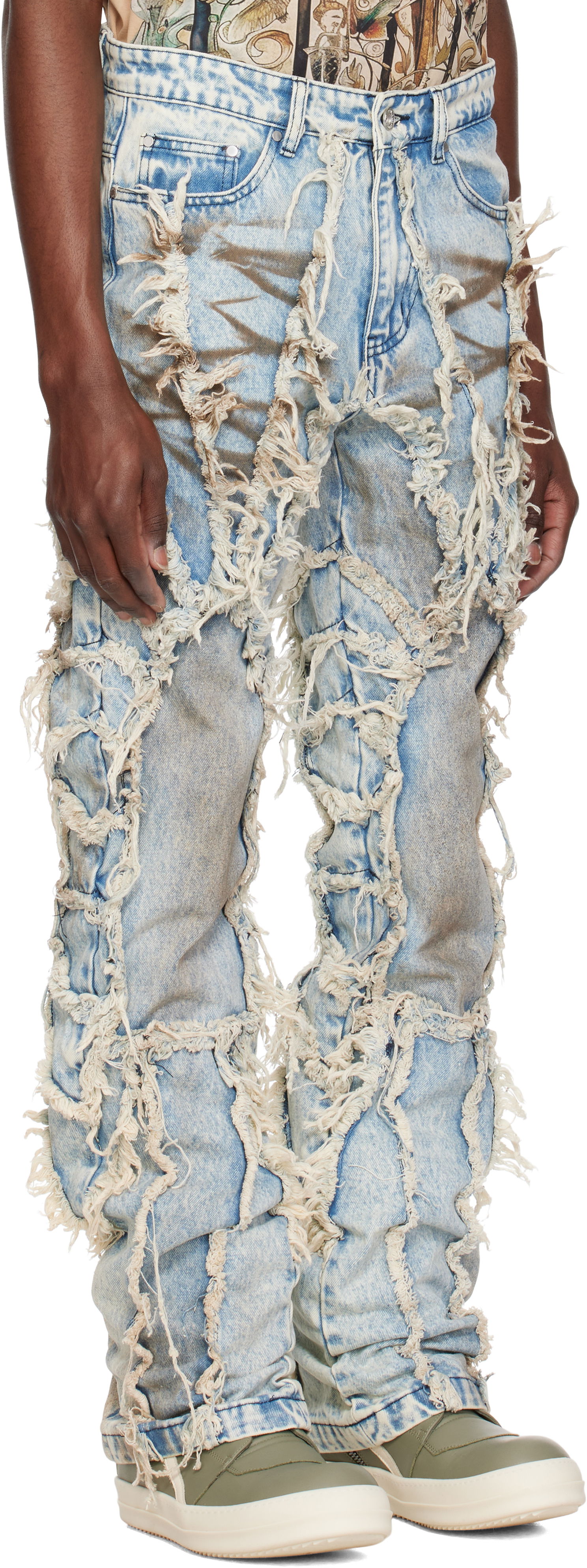 Džínsy Who Decides War Who Decides War Window Ray Shredded Jeans Modrá | 1121190009SS25, 1