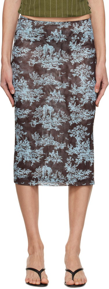 Sukňa Miaou Miaou Moni Toile Print Midi Skirt Hnedá | 4005PM2CHT, 0