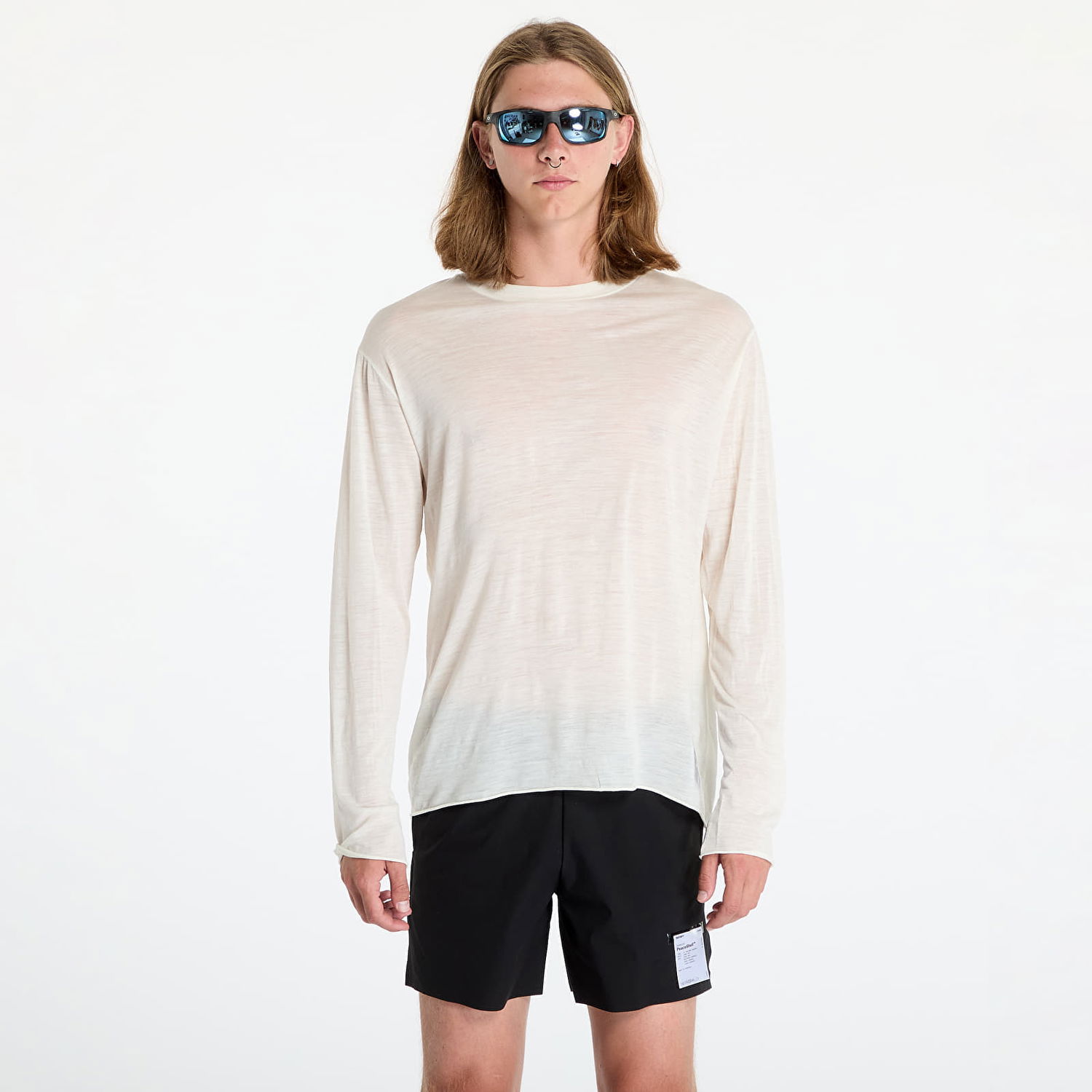 Tričko Satisfy CloudMerino Long Tee UNISEX Chalk Béžová | 11003-CH, 0