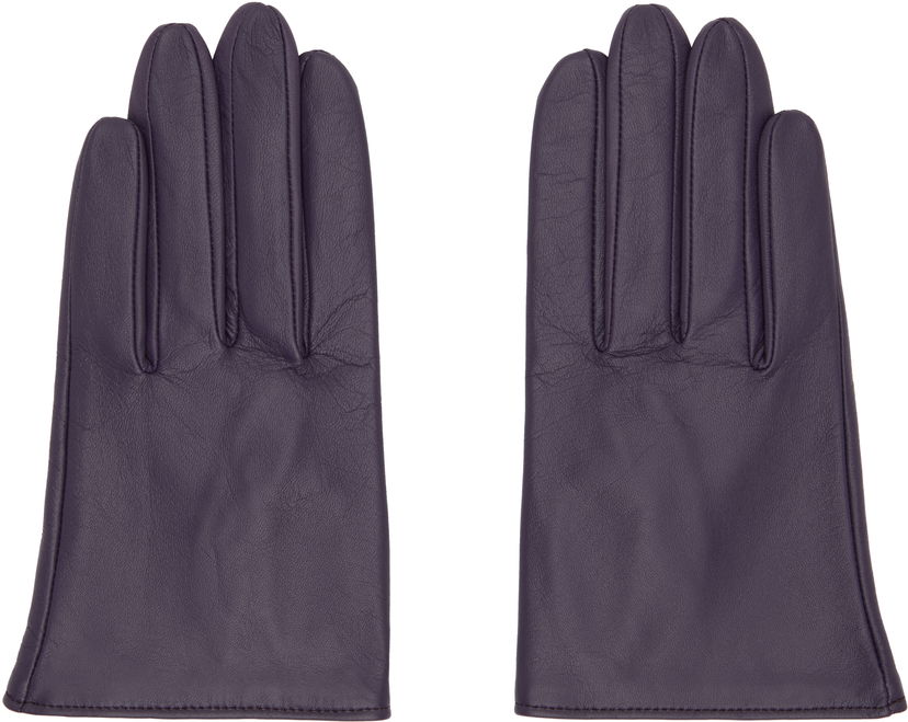 Rukavice Yohji Yamamoto YOHJI YAMAMOTO Short Leather Gloves Fialová | FL-W01-771