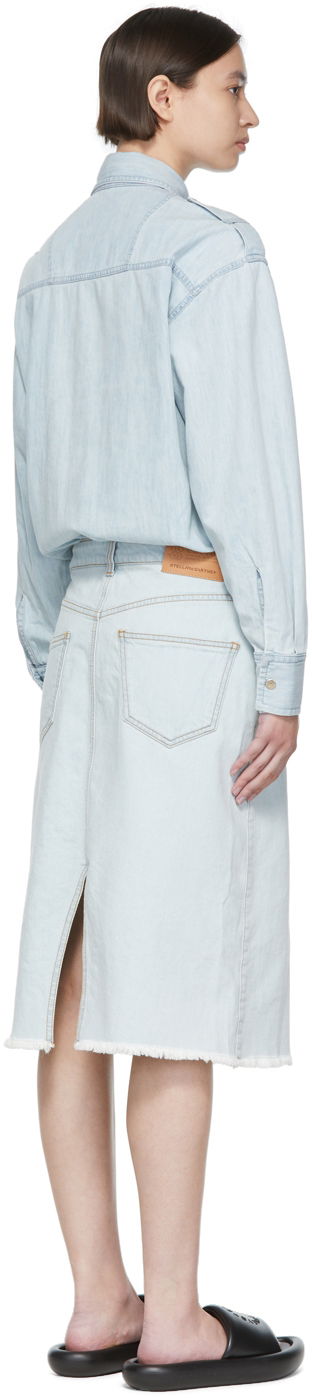 Sukňa Stella McCartney Stella McCartney Cotton Denim Shirt Dress Modrá | 6D00063SOH79, 2