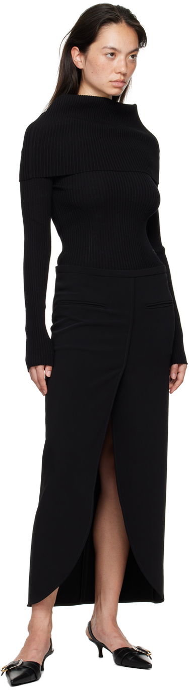 Sveter Courrèges Courrèges Women's Fitted Off Shoulder Sweater Čierna | 324MPU189FI0001, 4