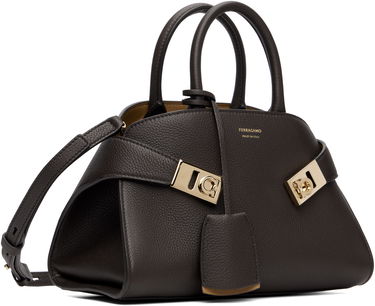 Kabelka FERRAGAMO Ferragamo Mini Hug Bicolor Top Handle Bag Hnedá | 778490, 1