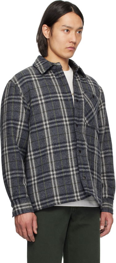 Košeľa Burberry Burberry Check Wool Overshirt Modrá | 8102224, 1