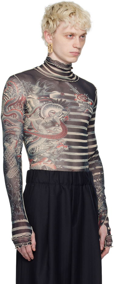 Košeľa Jean Paul Gaultier Gaultier Tattoo Print Turtleneck Béžová | 23/15-U-TO121-T537-595031, 1