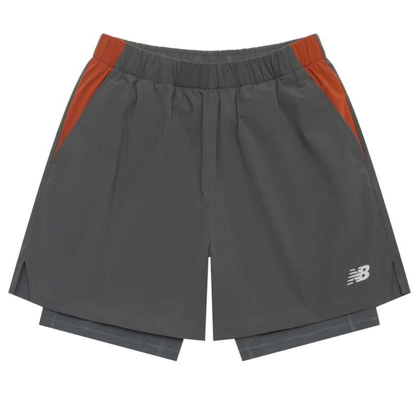 Šortky New Balance 2 In 1 Logo Shorts Šedá | NVE25121-CHL