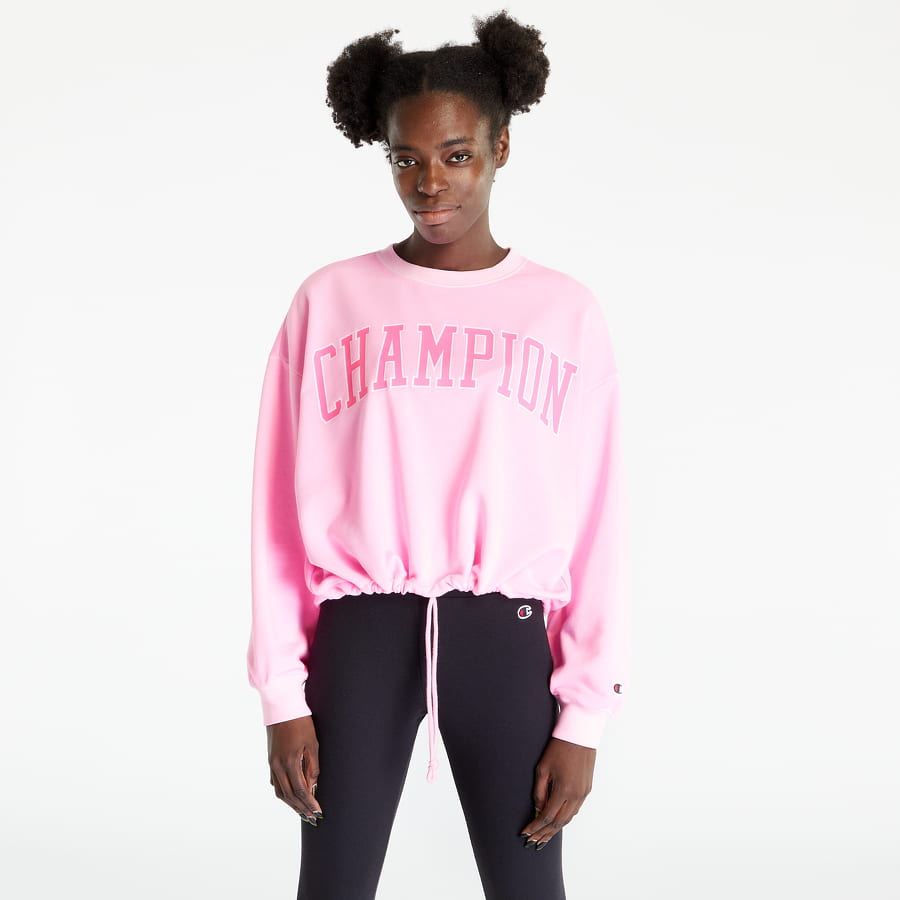 Mikina Champion Crewneck Croptop Sweatshirt Ružová | 116082 CHA PF002, 0