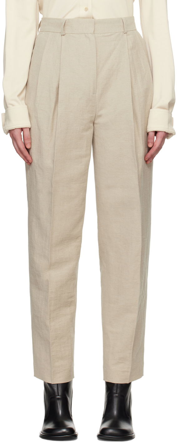 Nohavice TOTEME Double-Pleated Trousers Béžová | 243-WRB847-FB0196, 0
