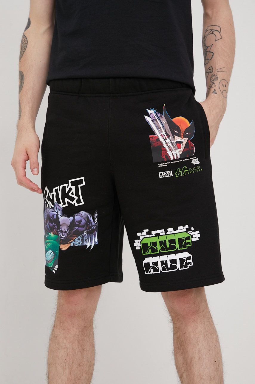 Šortky HUF x Marvel Smash Up Shorts Čierna | pt00260, 0