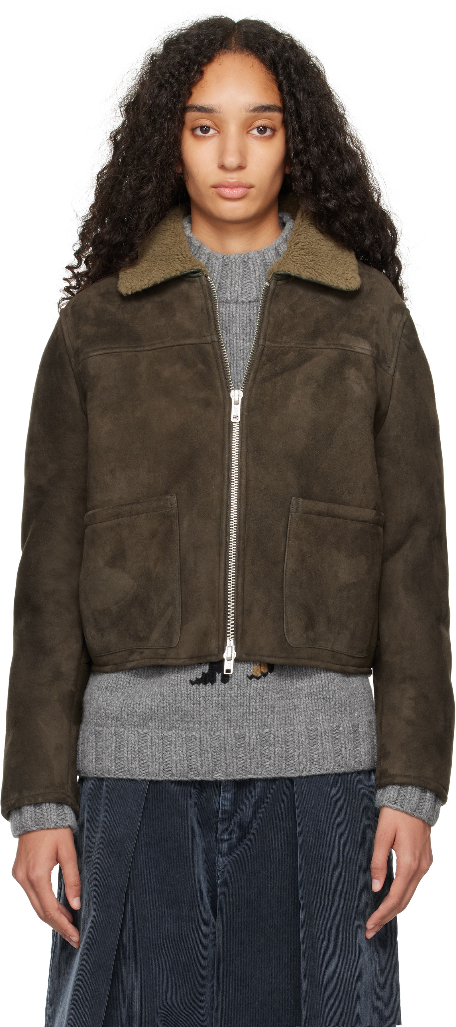 YMC Pepper Shearling Cropped Jacket