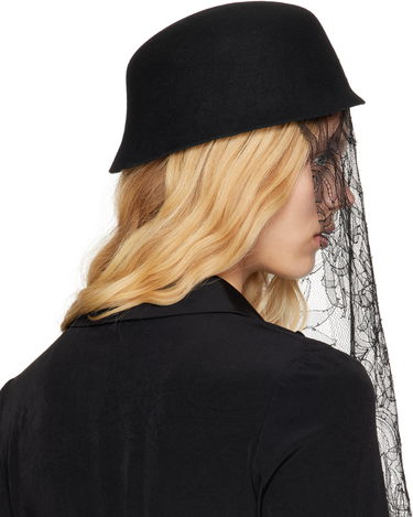 Klobúk Yohji Yamamoto Yohji Yamamoto Lace Veil Felt Hat Čierna | FP-H08-867, 2