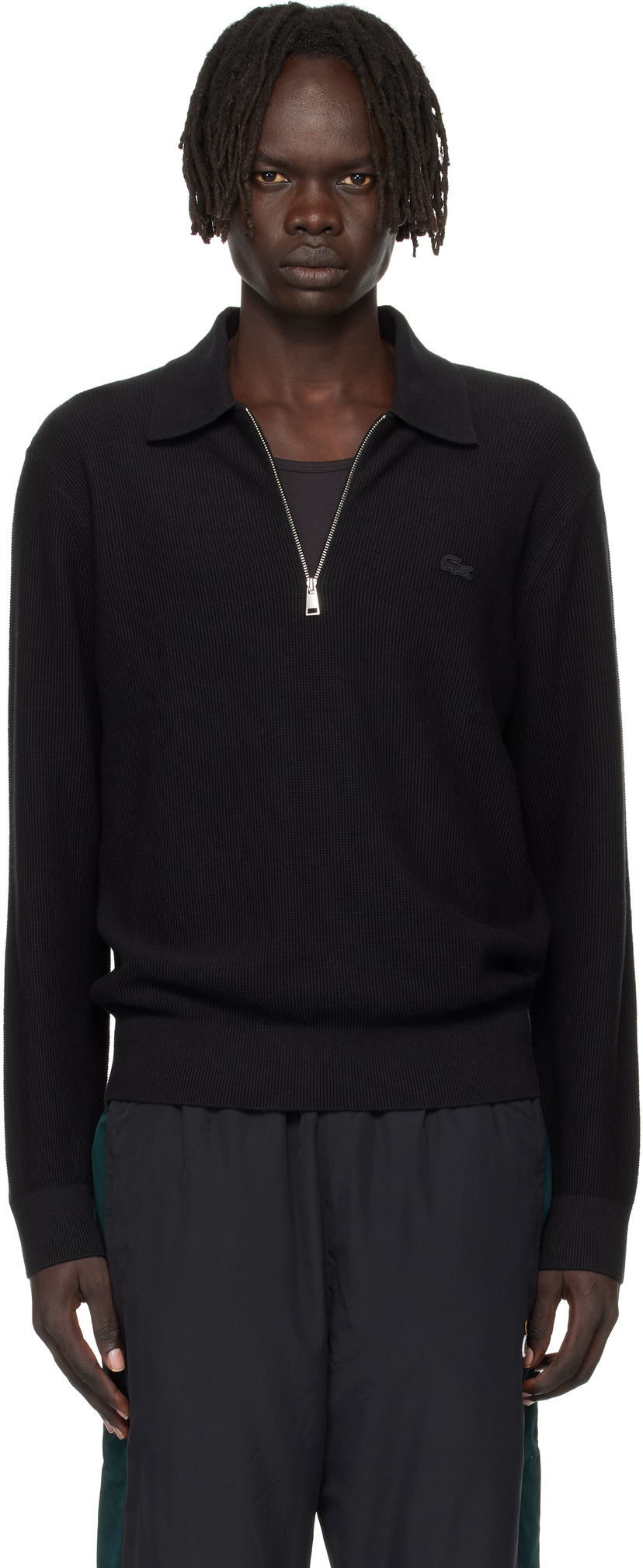 Polo tričko Lacoste Lacoste Half-Zip Polo Čierna | AH5187_031