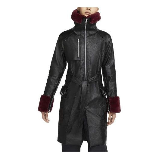 Trenčkot Jordan Air Jordan Faux Leather Trench Coat Čierna | DC2606-010