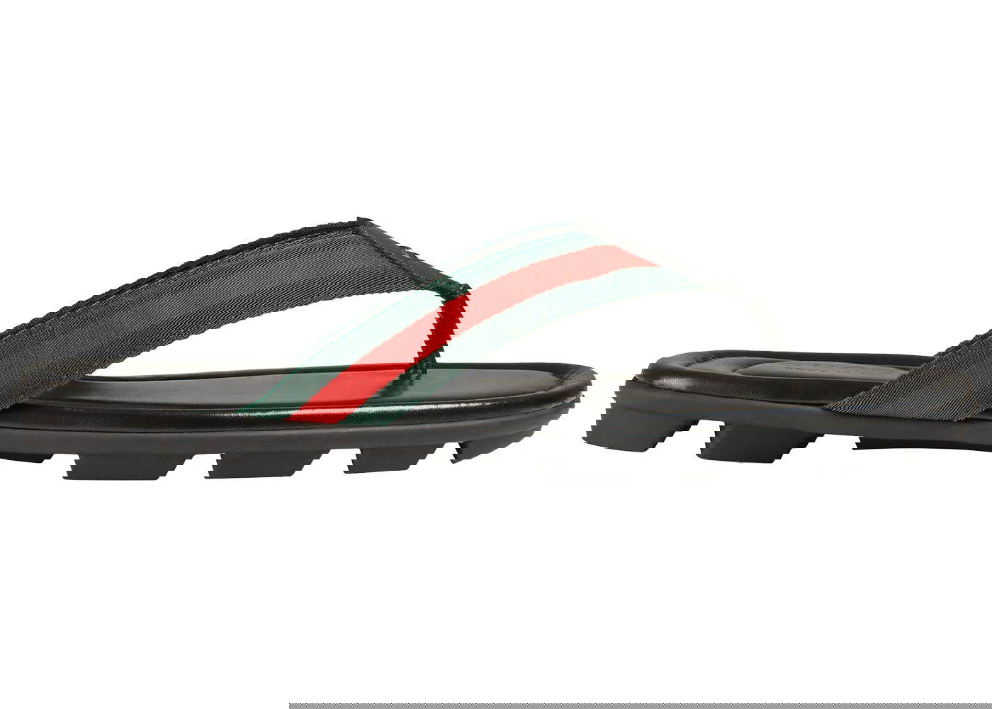 Tenisky a topánky Gucci Web and Leather Thong Sandal Black Leather Čierna | 429362 H91A0 8480, 0