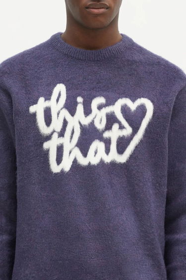 Sveter thisisneverthat thisisneverthat Heart Logo Knit Sweater Fialová | TN243KKNPK11, 3