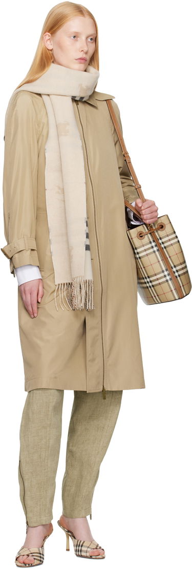 Kabelka Burberry Burberry Vintage Check & Leather Drawstring Bucket Bag Béžová | 8109795, 3