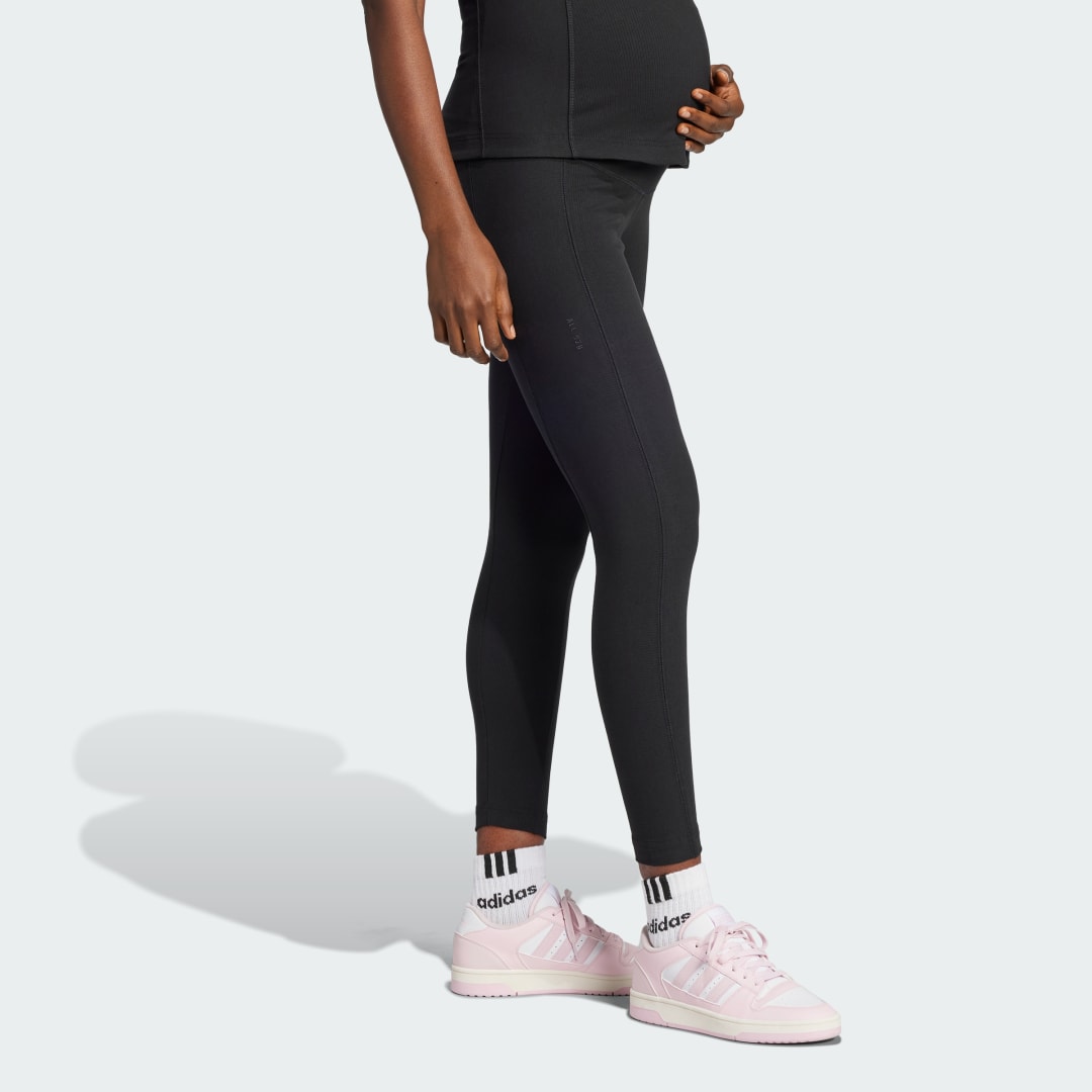 Legíny adidas Performance Rib High-Waist 7/8 Maternity Leggings Čierna | JJ4632, 1