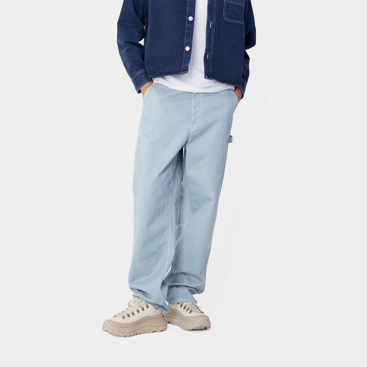 Cargo nohavice Carhartt WIP Single Knee Garment Dyed Pants Modrá | I033572_9, 0