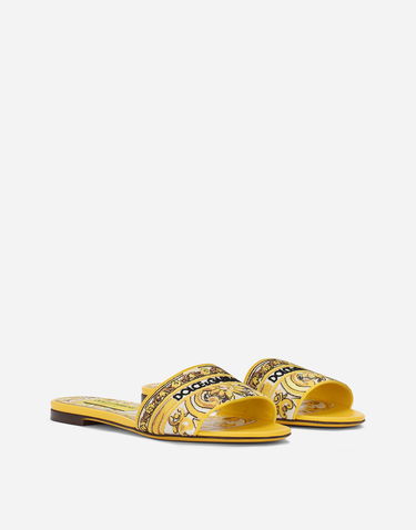 Tenisky a topánky Dolce & Gabbana Embroidered Majolica Pattern Sliders Žltá | CQ0571AV8048Q728, 1