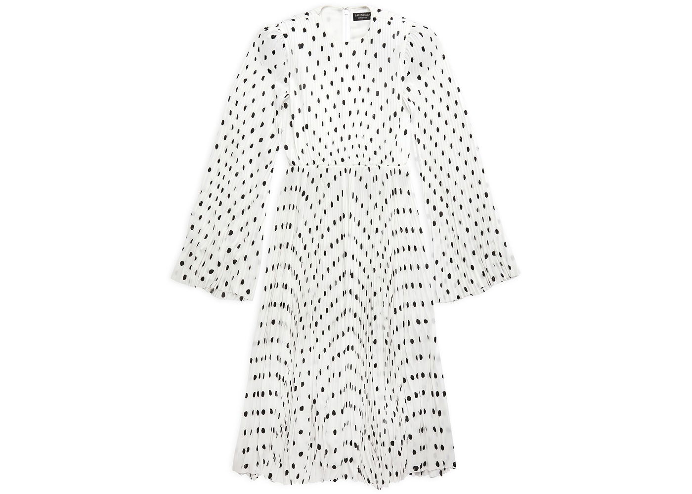 Šaty Balenciaga Hand Drawn Polka Dot Pleated Dress Biela | 725088TNLD99040, 0