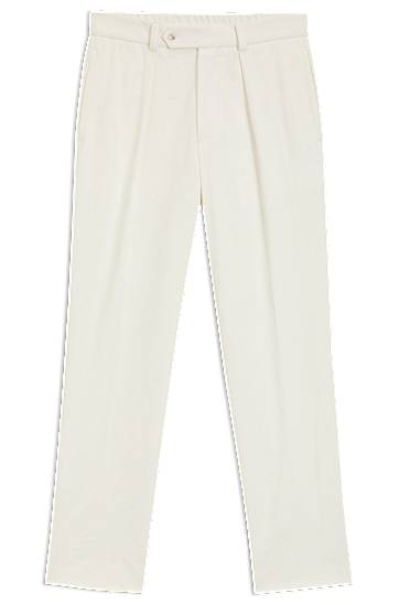 Nohavice BOSS BECKHAM x BOSS Stretch Cotton Trousers Biela | 50549203, 0