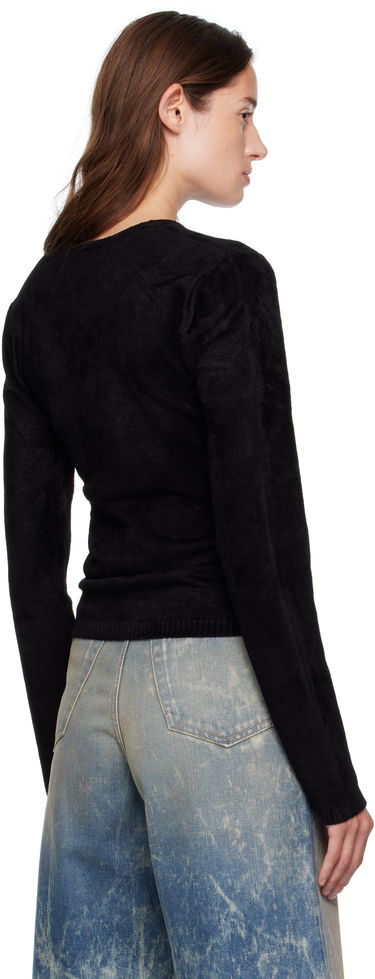 Sveter AMIRI AMIRI Velvet V-Neck Long Sleeve Top Čierna | AWKNLS1008, 2