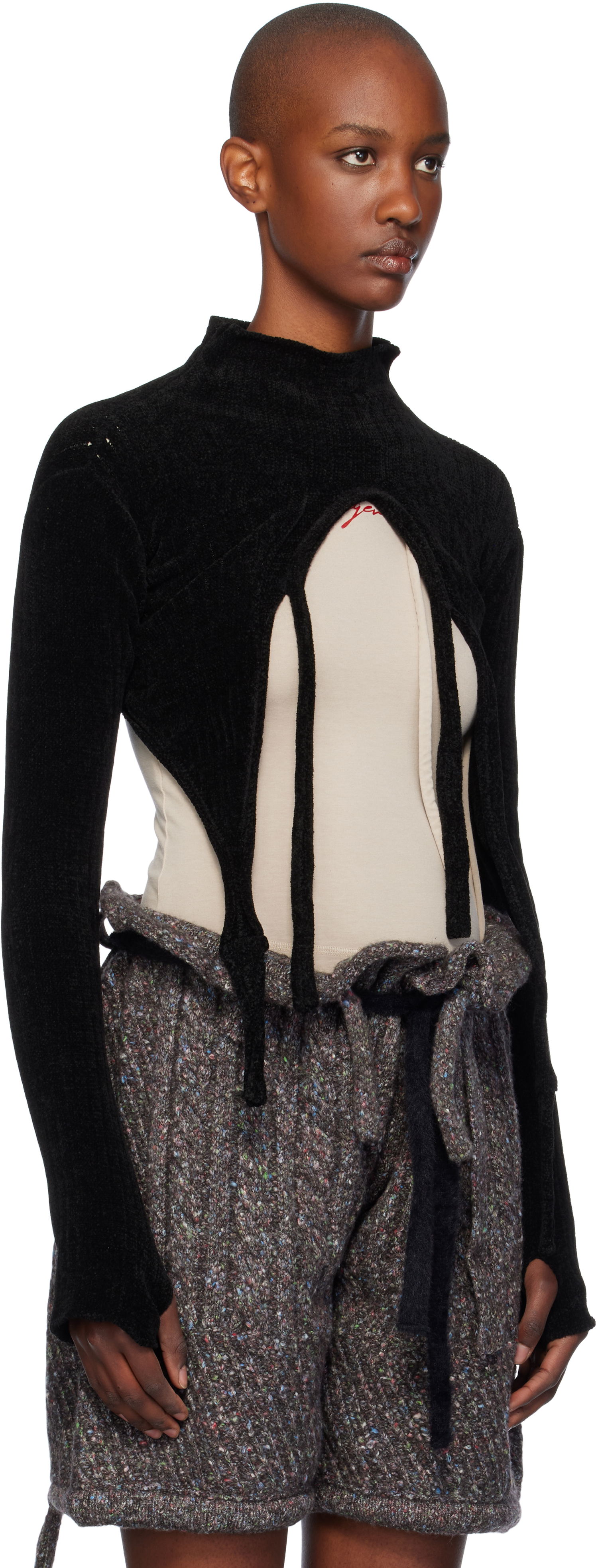 Sveter Ottolinger Ottolinger Knit Strap Long Sleeve Sweater Čierna | 707302, 1