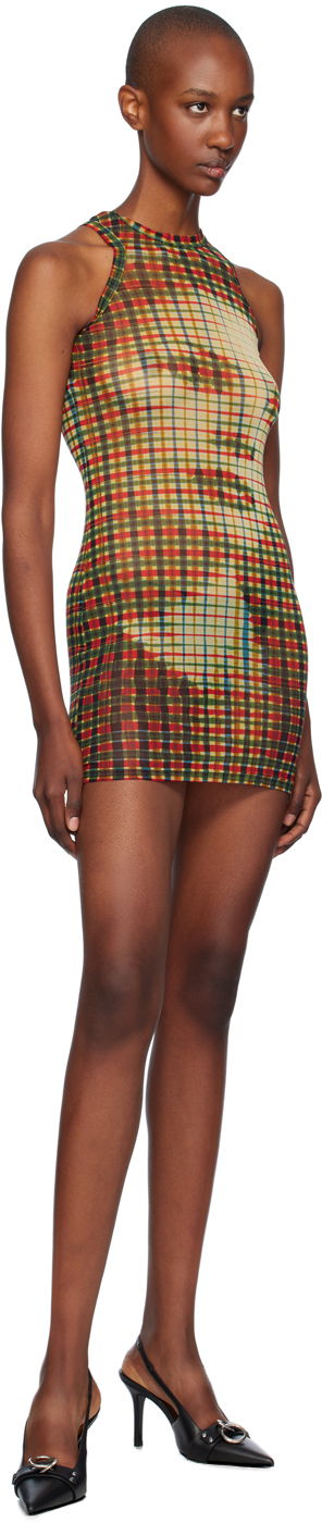 Jean Paul Gaultier Tartan Face Print Mini Dress