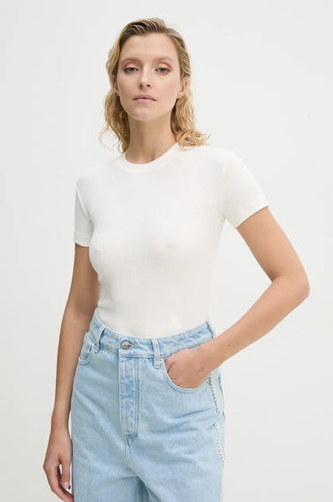 Tričko Nanushka Axton Fitted Short Sleeve T-shirt Biela | NW24PFTP2490, 0
