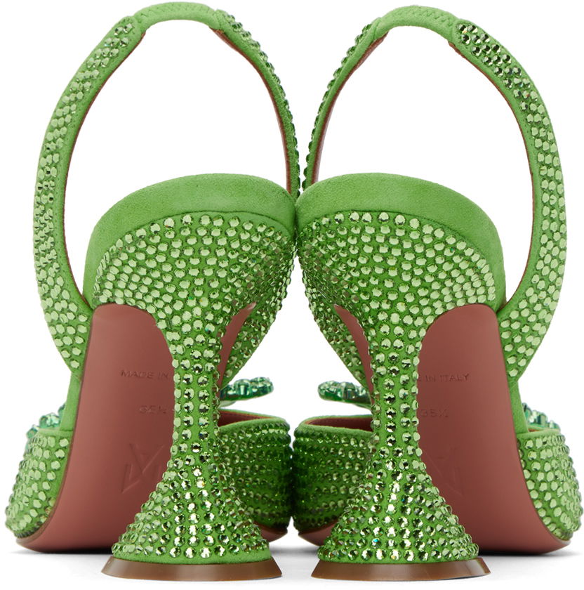 Tenisky a topánky Amina Muaddi Amina Muaddi Rosie Crystal Slingback Heels Zelené | ROSIE CRYSTAL CL SUEDE, 1